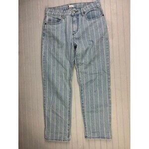 Roxy Size 25 Womens Jeans Crop Relaxed Stripe Mid Rise